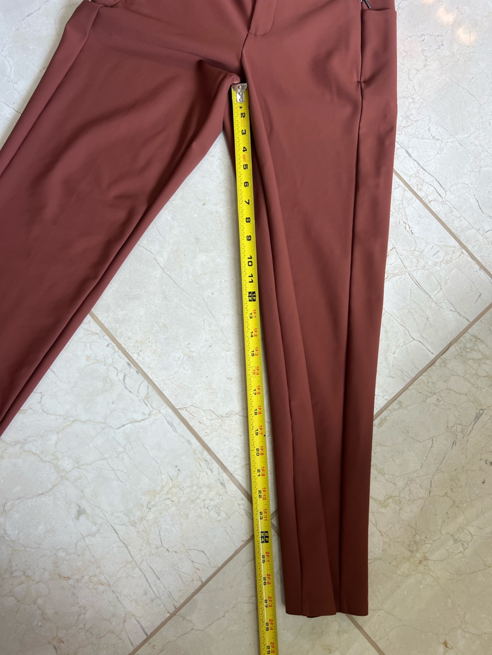 Athleta Stellar Office Travel Pants Sz 6 Rust Brown Athleisure Skinny Trouser - Picture 9 of 10